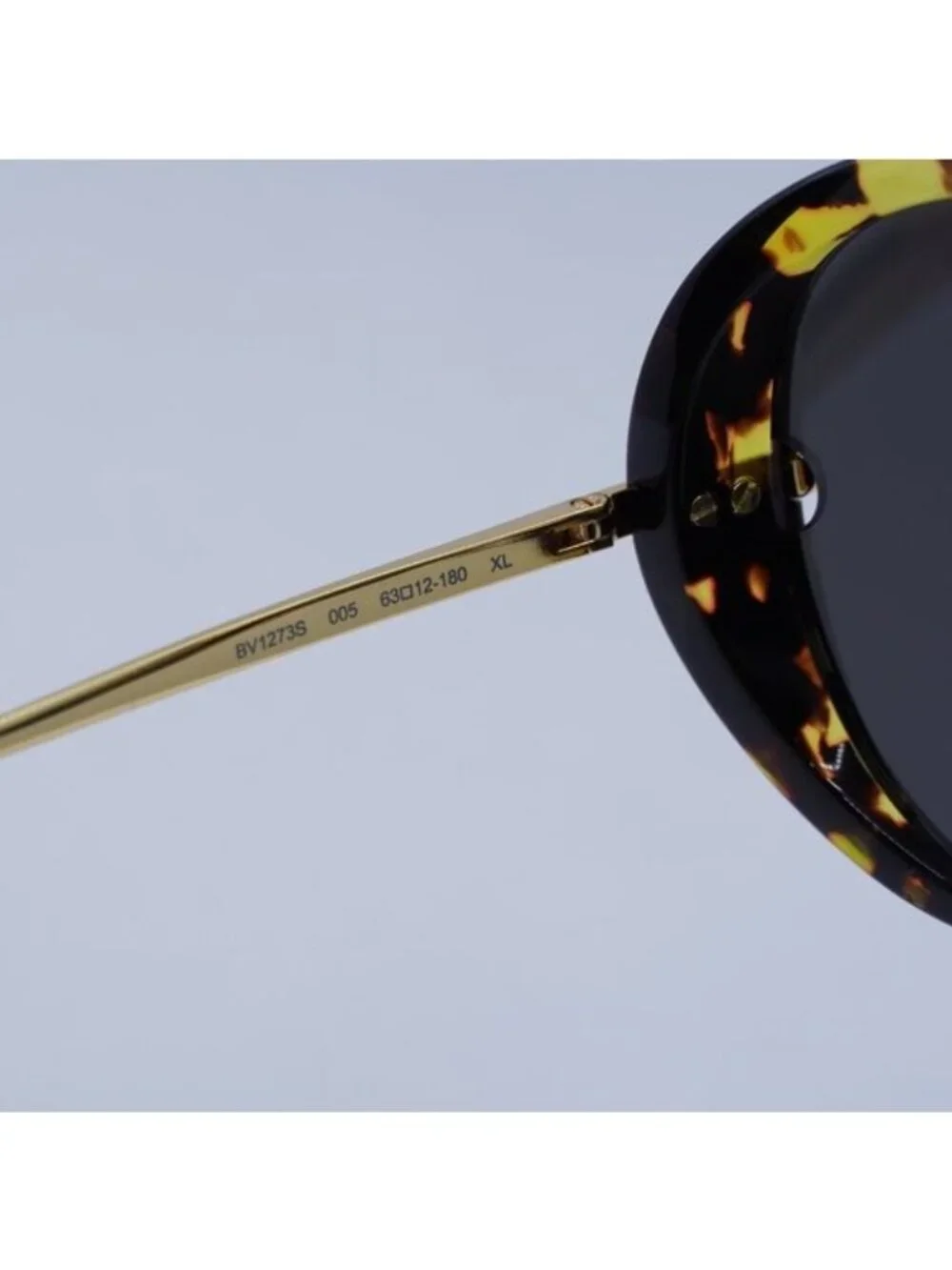 Bottega Veneta BV1273S 005 Geometric Sunglasses - Havana Gold/Grey